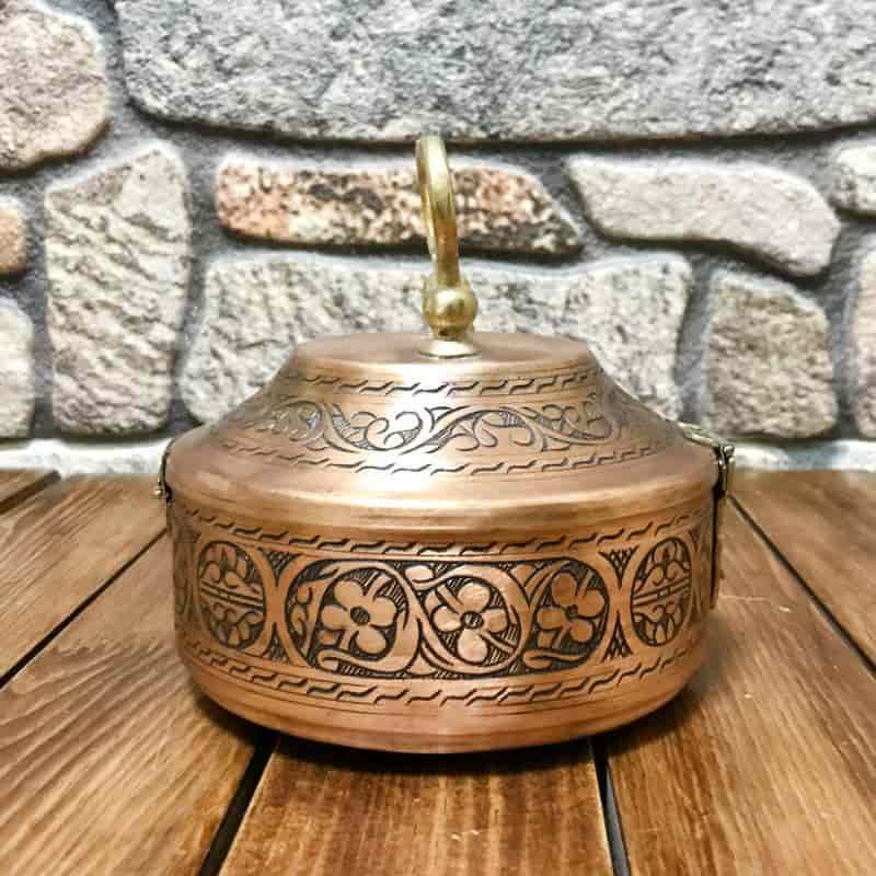 قندان مسی بدون پایه با فرم ساده و طراحی کاربردی